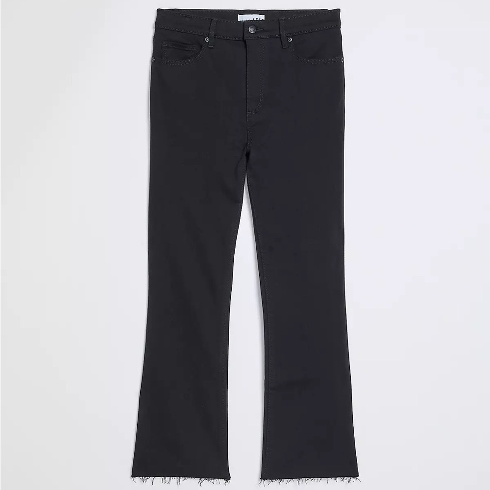 LOFT Black/Dark Charcoal Kick Crop Jeans - size 29/8